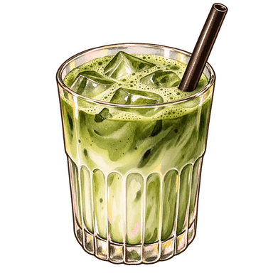Matcha glacé illustré